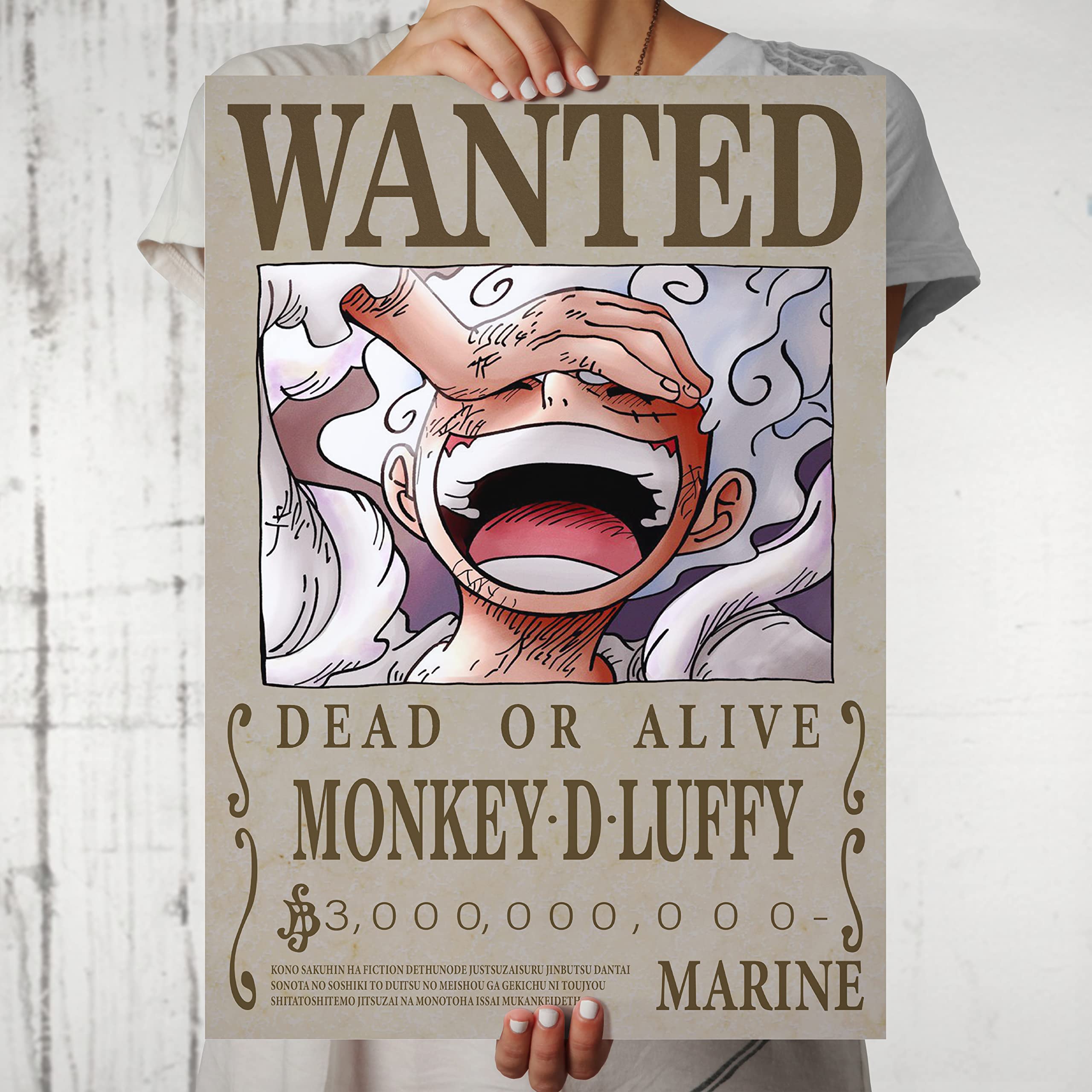 MCSID RAZZ Paper-One Piece-New 3B. Wanted Monkey D Luffy Design A4